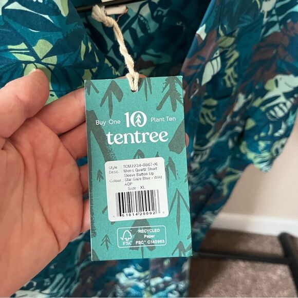 TenTree Men‘s XL Quartz Short-sleeve Button-down Shirt NWT - Picture 4 of 9